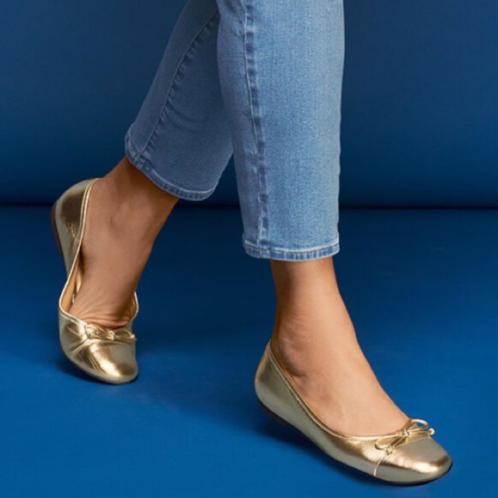 Talbots Metallic Gold Ballet Flats